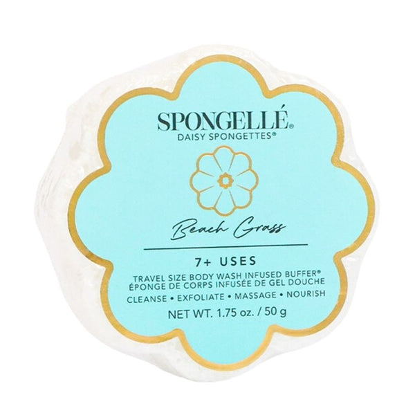 Spongelle Body Scrubber Exfoliator with Body Wash Infused Sponge Beach Grass 7+ Uses