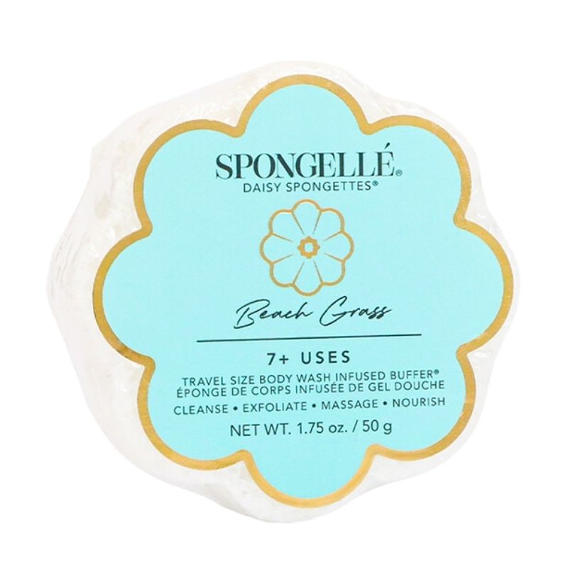 Spongelle Body Scrubber Exfoliator with Body Wash Infused Sponge Beach Grass 7+ Uses