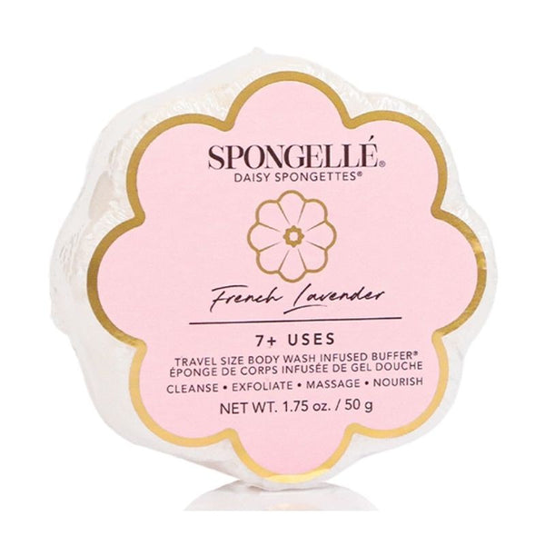 Spongelle Body Scrubber Exfoliator with Body Wash Infused Sponge French Lavender 7+ Uses