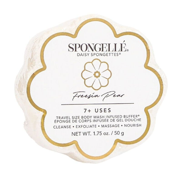 Spongelle Body Scrubber Exfoliator with Body Wash Infused Sponge Fresia Pear 7+ Uses