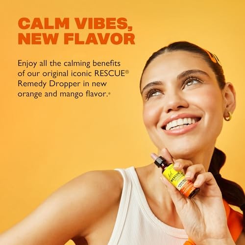 Bach, Rescue Remedy® Dropper, Stress Relief, Orange & Mango, 0.7 Fl Oz (20 Ml)