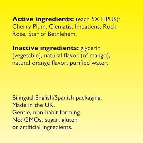 Bach, Rescue Remedy® Dropper, Stress Relief, Orange & Mango, 0.7 Fl Oz (20 Ml)