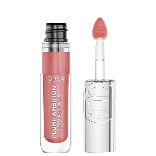 L'Oreal Paris Plump Ambition Hyaluron Lip Oil Plumping Gloss Nude Macaron 0.16 Fl Oz