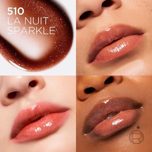 L'Oreal Paris Plump Ambition Hyaluron Lip Oil Plumping Gloss La Nuit Sparkle 0.16 Fl Oz