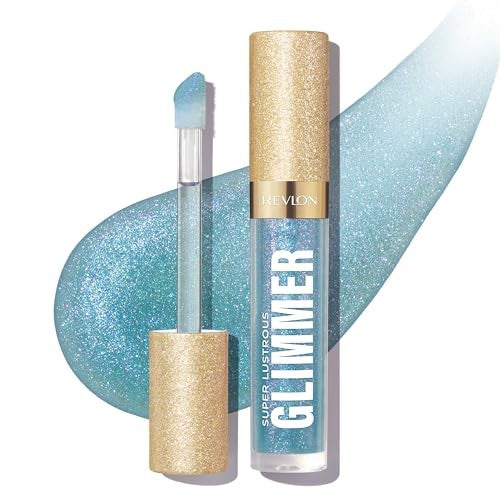Revlon Super Lustrous Glimmer Gloss Plant Based Glitter 010 Indigo Ice 0.13 Fl Oz