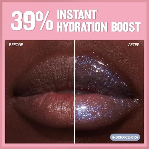 Revlon Super Lustrous Glimmer Gloss Plant Based Glitter 010 Indigo Ice 0.13 Fl Oz