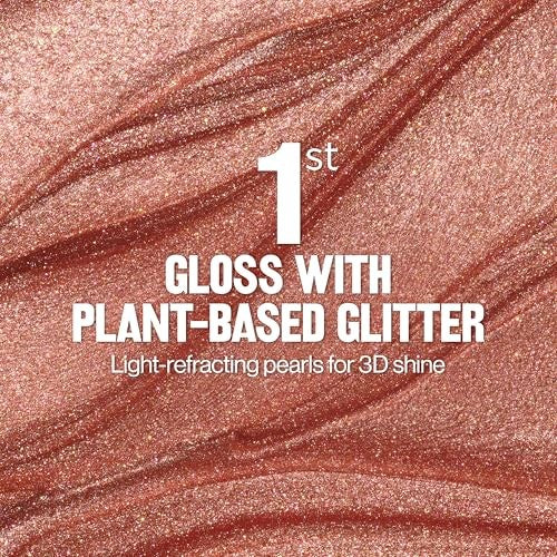 Revlon Super Lustrous Glimmer Gloss Plant Based Glitter 010 Indigo Ice 0.13 Fl Oz