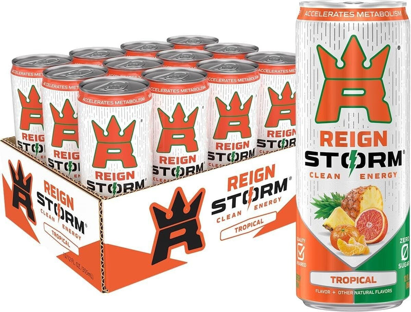 Reign Tropical Energy Drink, Zero Sugar, 12 fl oz