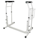 Carex Toilet Safety Rails for Seniors, Adjustable Toilet Safety Frame and Toilet Rails with Handles for Elderly and Disabled, Stand Alone Toilet Safet