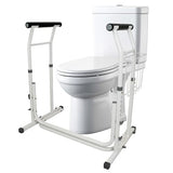 Carex Toilet Safety Rails for Seniors, Adjustable Toilet Safety Frame and Toilet Rails with Handles for Elderly and Disabled, Stand Alone Toilet Safet