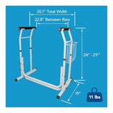 Carex Toilet Safety Rails for Seniors, Adjustable Toilet Safety Frame and Toilet Rails with Handles for Elderly and Disabled, Stand Alone Toilet Safet