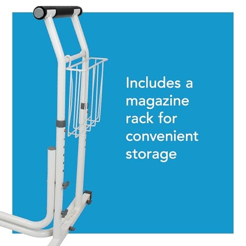 Carex Toilet Safety Rails for Seniors, Adjustable Toilet Safety Frame and Toilet Rails with Handles for Elderly and Disabled, Stand Alone Toilet Safet