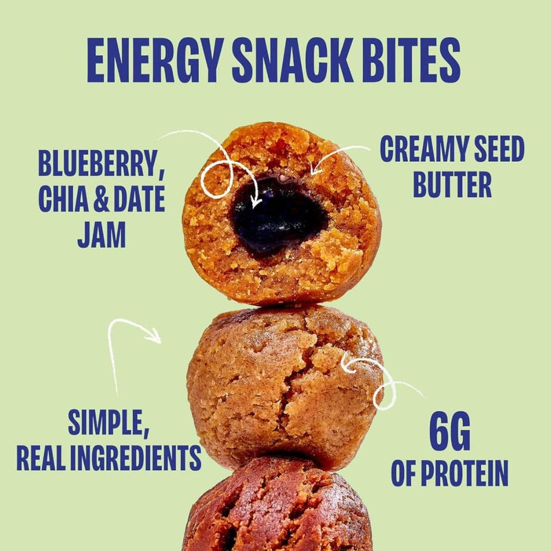 Chia Smash Protein Superfood Snack Bites Cashew Butter + Blueberry Jam, 5 Bites