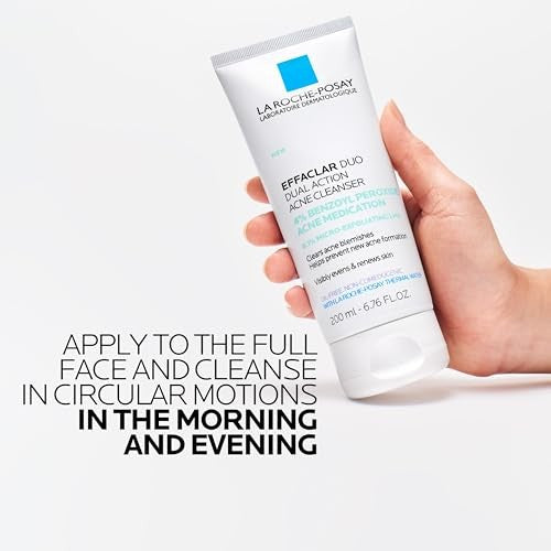 La Roche Posay Effaclar Dual Action Acne Face Cleanser with 4% Benzoyl Peroxide - 6.7 Fl Oz
