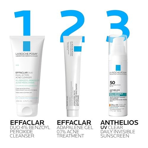 La Roche Posay Effaclar Dual Action Acne Face Cleanser with 4% Benzoyl Peroxide - 6.7 Fl Oz
