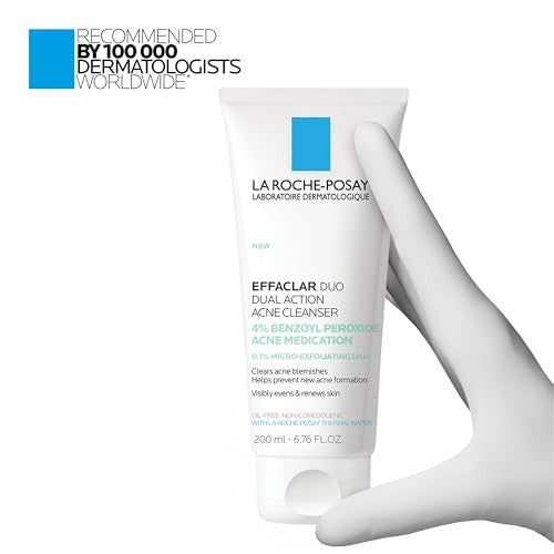 La Roche Posay Effaclar Dual Action Acne Face Cleanser with 4% Benzoyl Peroxide - 6.7 Fl Oz