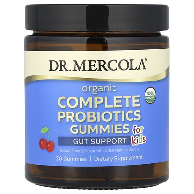Dr. Mercola Organic Complete Probiotics Gummies for Kids Natural Cherry 30 Gummies