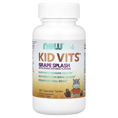Now Kid Vits 120 Chewables Grape Splash