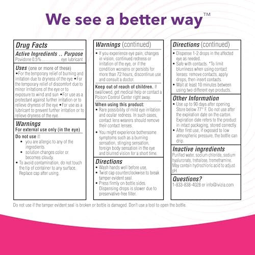 Ivizia Sterile Lubricant Eye Drops For Dry Eyes 0.16 Oz