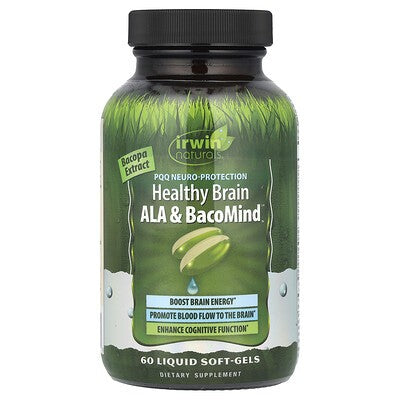 Irwin Naturals Healthy Brain ALA & BacoMind Vitamin D & C Multivitamin 60 Softgels