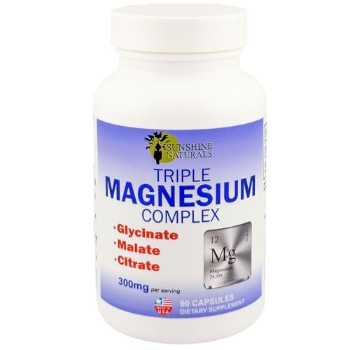Sunshine Naturals Triple Magnesium Complex, 300mg, 90 Capsules