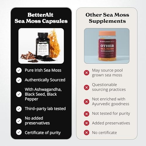 Better Alt Irish Sea Moss with Black Seed Oil, Ashwagandha & Black Pepper 120 Capsules