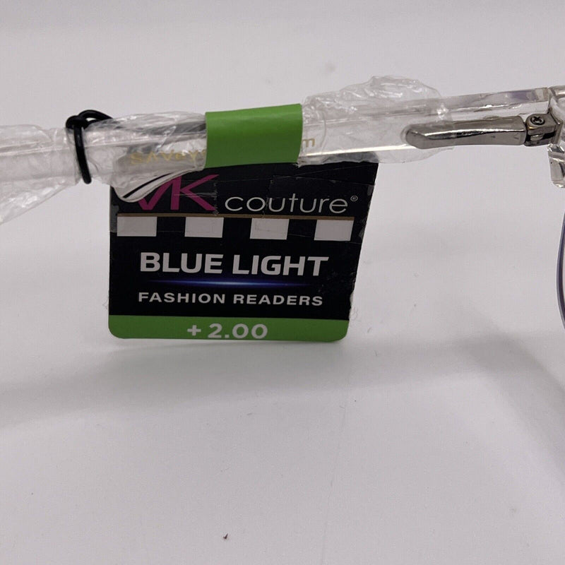 SAV Eyewear VK Couture Blue Light Fashion Readers, Clear 4933, +2.00