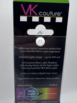 SAV Eyewear VK Couture Blue Light Fashion Readers, Clear 4933, +2.00
