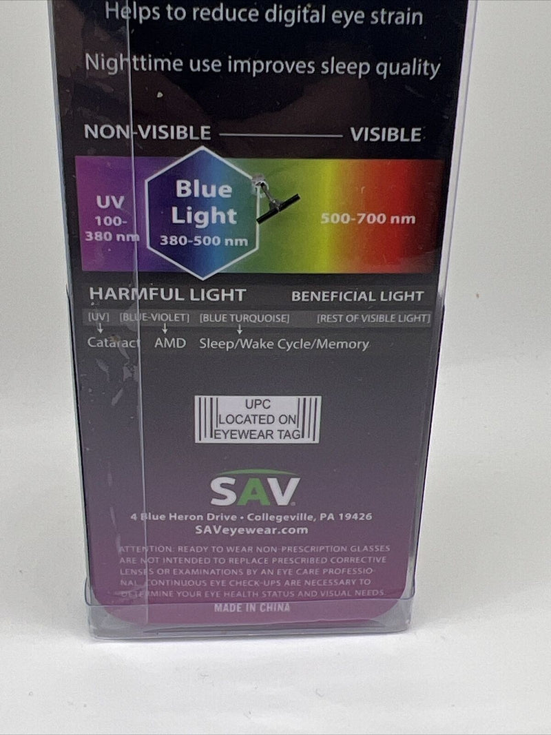 SAV Eyewear VK Couture Blue Light Fashion Readers, Clear 4933, +2.00