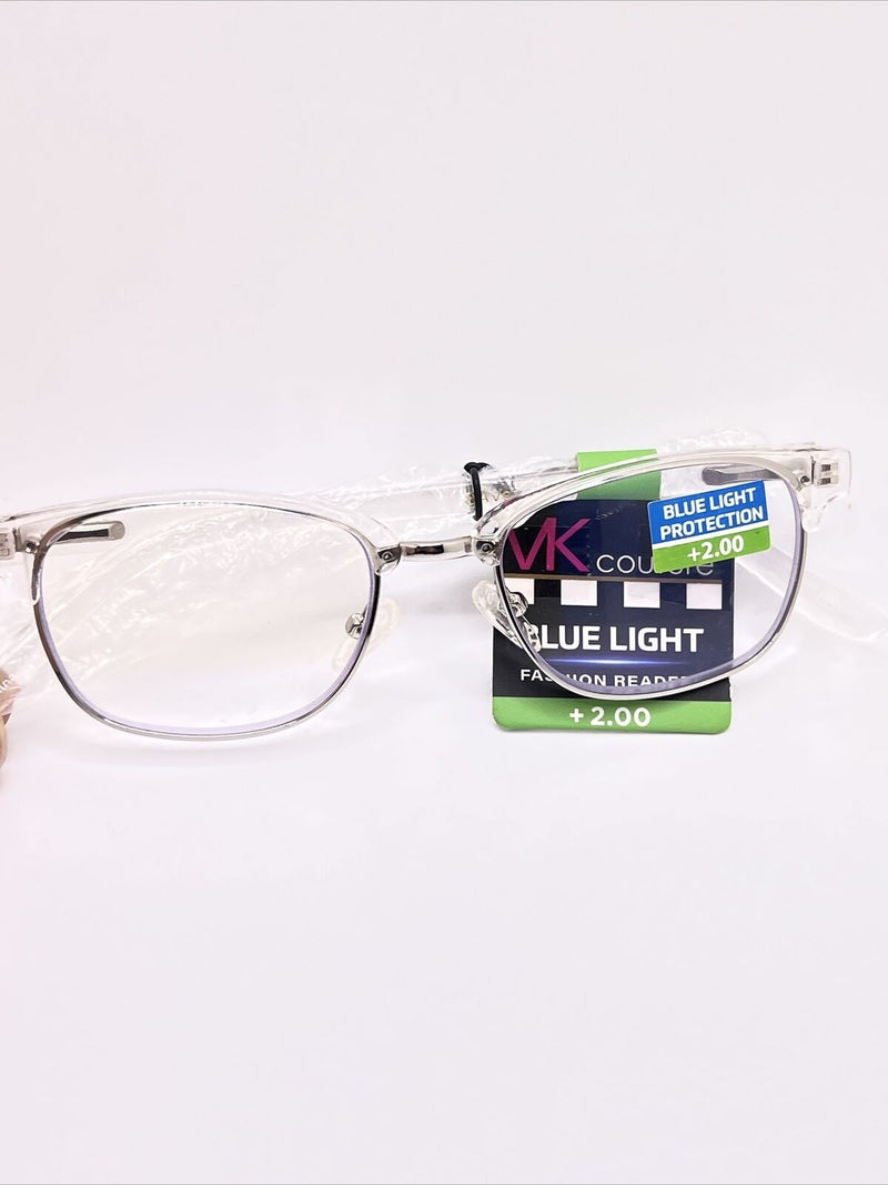 SAV Eyewear VK Couture Blue Light Fashion Readers, Clear 4933, +2.00