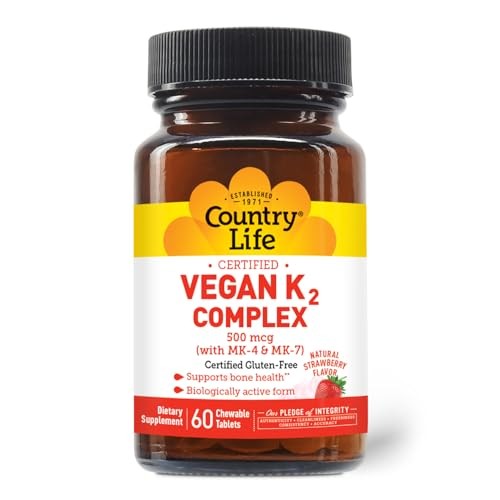 Country Life K2 Complex, 500 Mcg, 60 Chewable Tablets