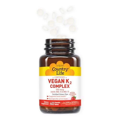 Country Life K2 Complex, 500 Mcg, 60 Chewable Tablets