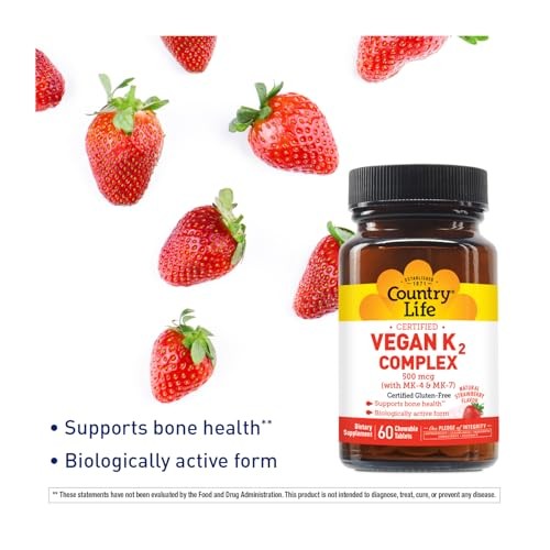 Country Life K2 Complex, 500 Mcg, 60 Chewable Tablets