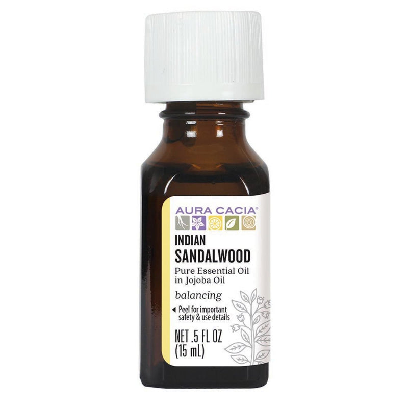 Aura Cacia Indian Sandalwood in Jojoba Oil, 0.5 Fl Oz