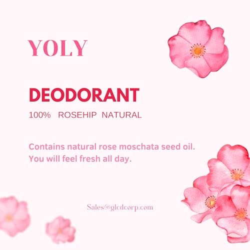 Yoly Rosa Mosqueta Antiperspirant Deodorant, All-Day Odor Protection, 2.53 Fl Oz.