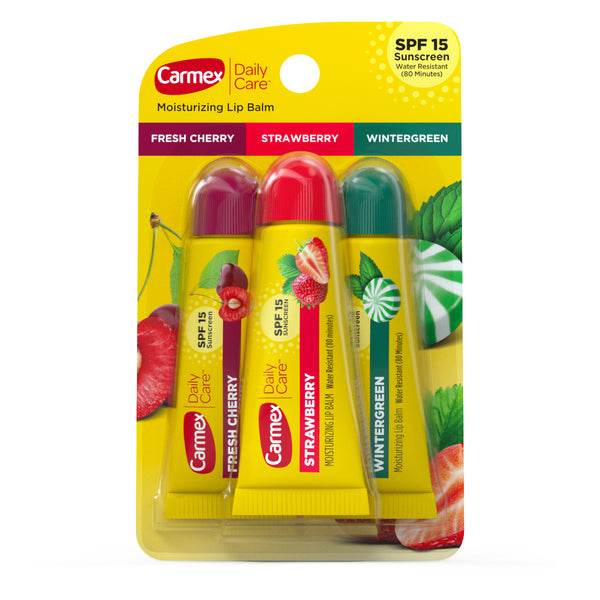 Carmex Daily Care Moisturizing Lip Balm Variety Pack, 3 Tubes