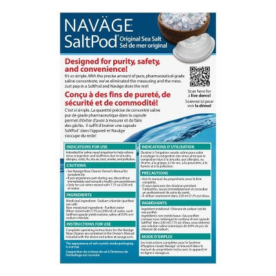 Navage, Nasal Care, Saline Nasal Irrigation, Saltpod Original, 30 Saline Concentrate Capsules
