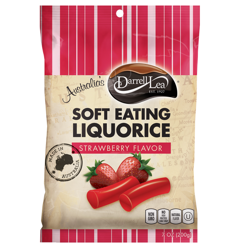Darrell Lea Soft Strawberry Licorice, 7 oz (Case of 8)