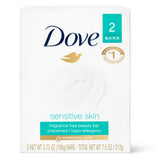 Dove Sensitive Skin Beauty Bar Soap, Fragrance Free, 3.75 oz