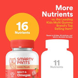 SmartyPants Kids Plus Multivitamin & Omegas Gummies with Vitamins C, D3, B12 & Zinc - 60ct