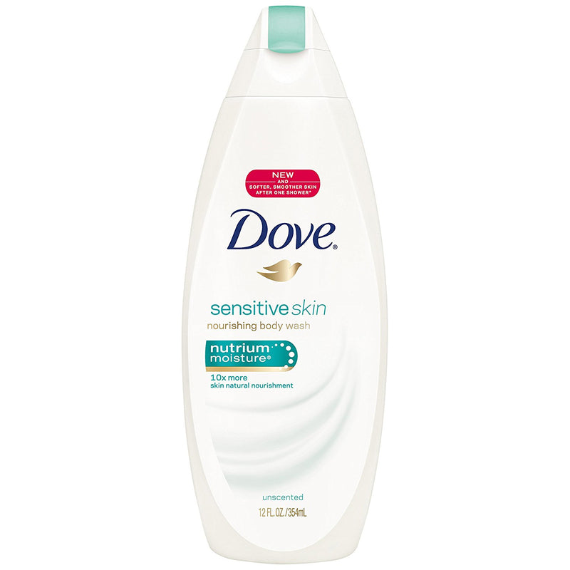 Dove Sensitive Skin Body Wash, Fragrance Free, 11 oz
