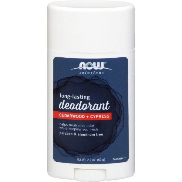 NOW Foods Long-Lasting Deodorant, Cedarwood & Cypress, 2.2 oz