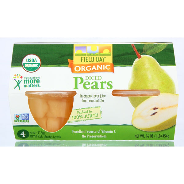 Field Day Organic Diced Pear Cups 4pk