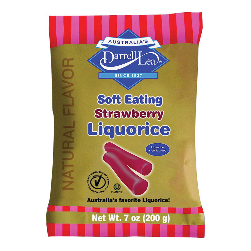 Darrell Lea Soft Strawberry Licorice, 7 oz (Case of 8)