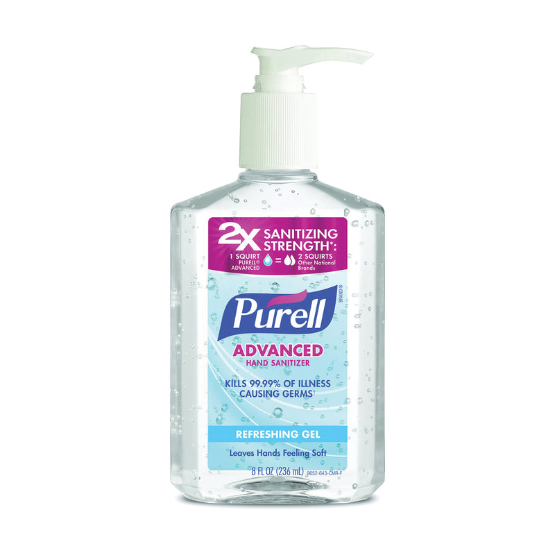 Purell Advanced Refreshing Hand Sanitizer Gel with Pump, 8 fl oz