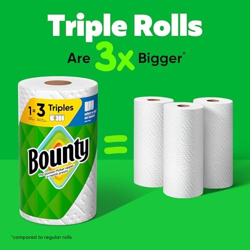 Bounty Select-a-Size 2-Ply Double-Roll Paper Towels, 2 Triple Rolls/123 Sheets per Roll, White