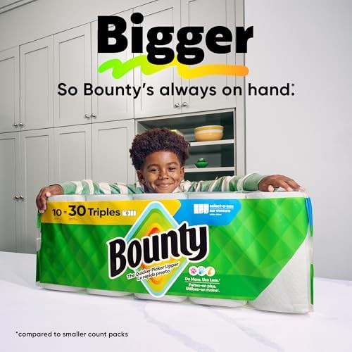 Bounty Select-a-Size 2-Ply Double-Roll Paper Towels, 2 Triple Rolls/123 Sheets per Roll, White