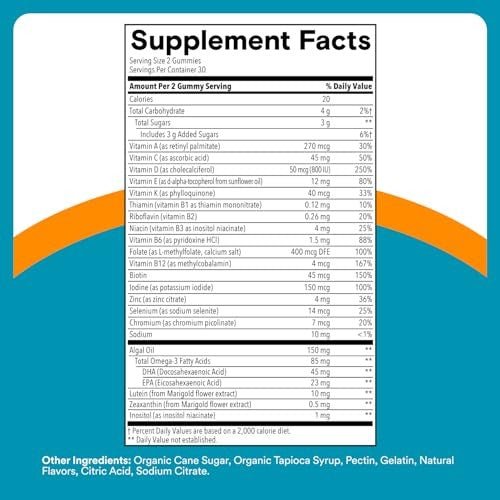 SmartyPants Teen Guy Plus Multivitamin & Omegas Gummies with Vitamins C, D3, B12 & Zinc Pineapple Orange 60ct