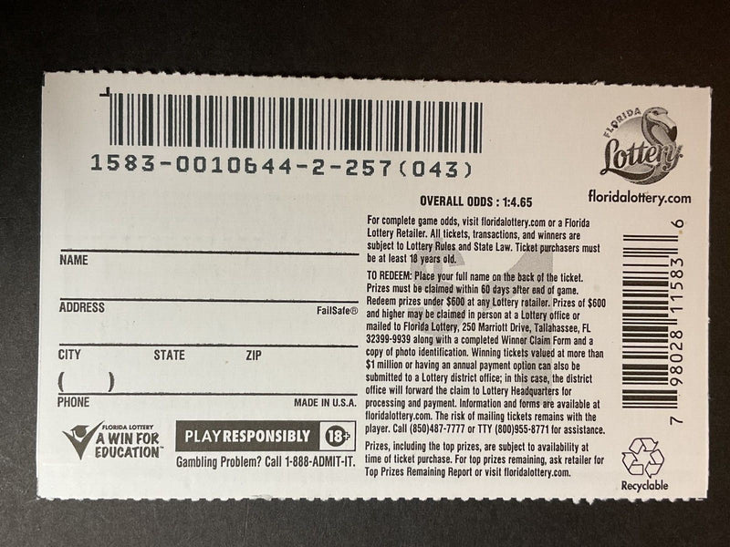 Gold Rush Mult #257 Florida Lottery Ticket
