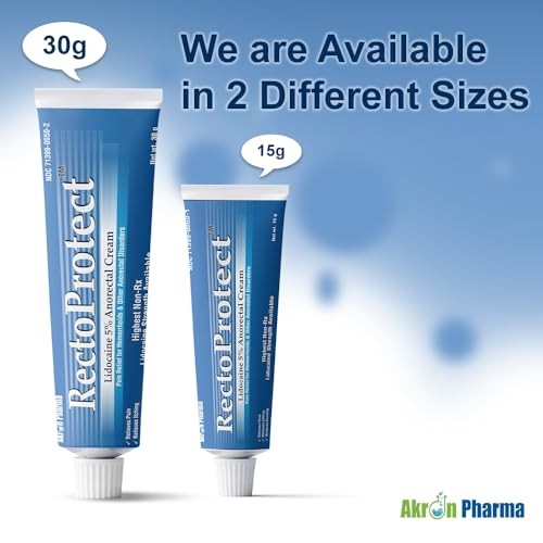 Akron Pharma Topical Numbing Cream for hemorroids with Lidocaine 5% - 30g